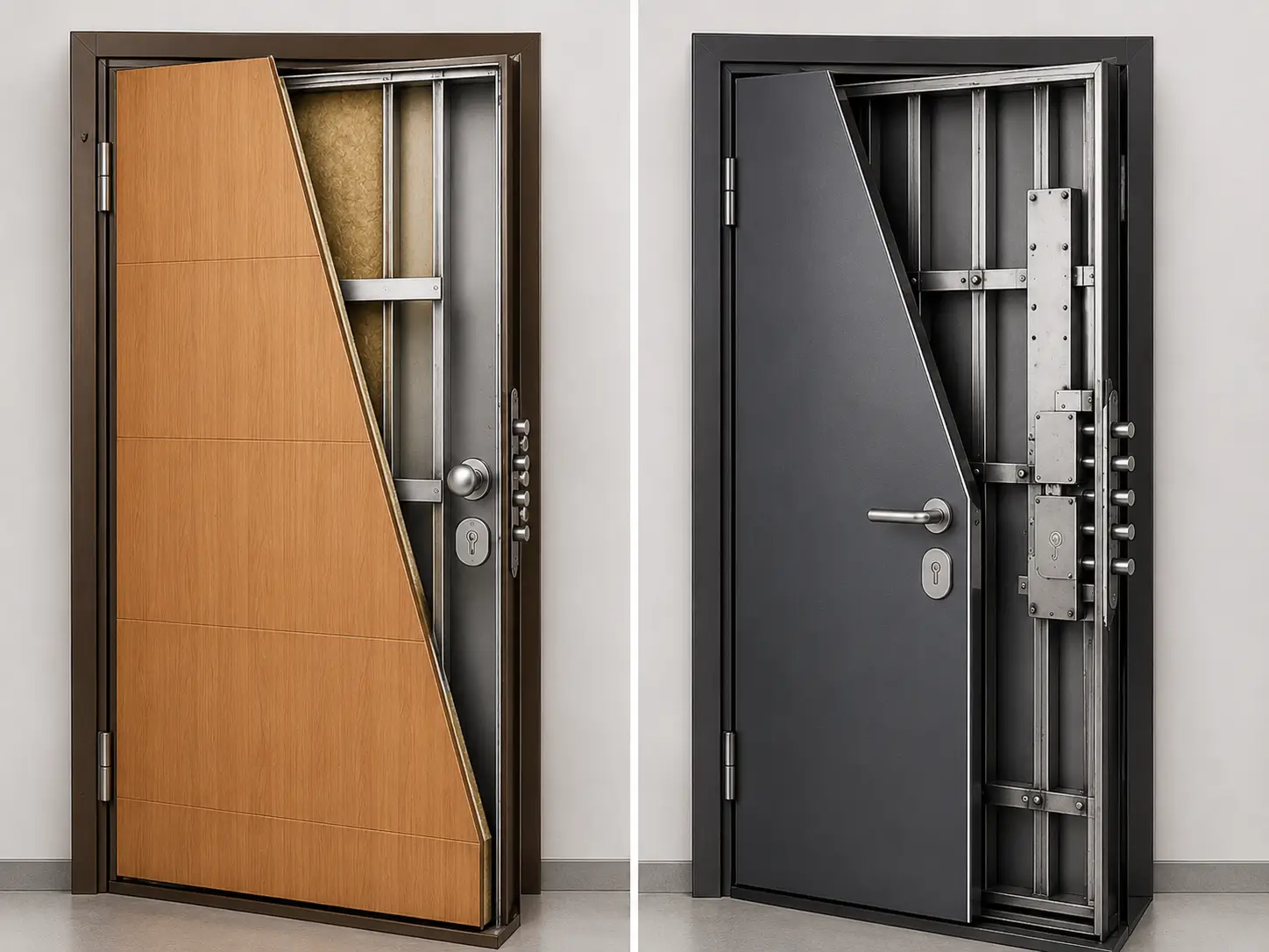 comparativa entre porta blindada i porta escurçada