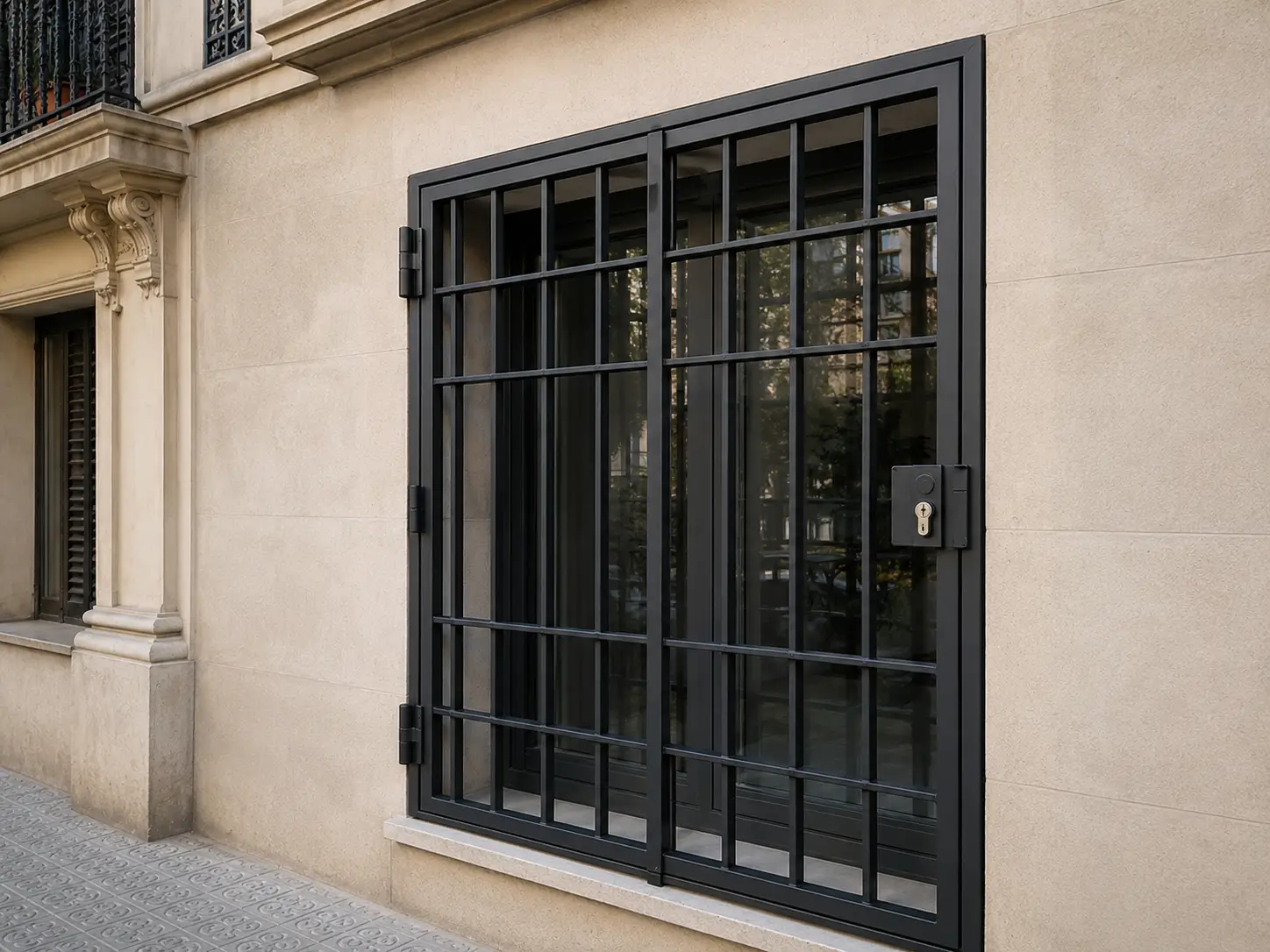 reja abatible para ventana con cerradura