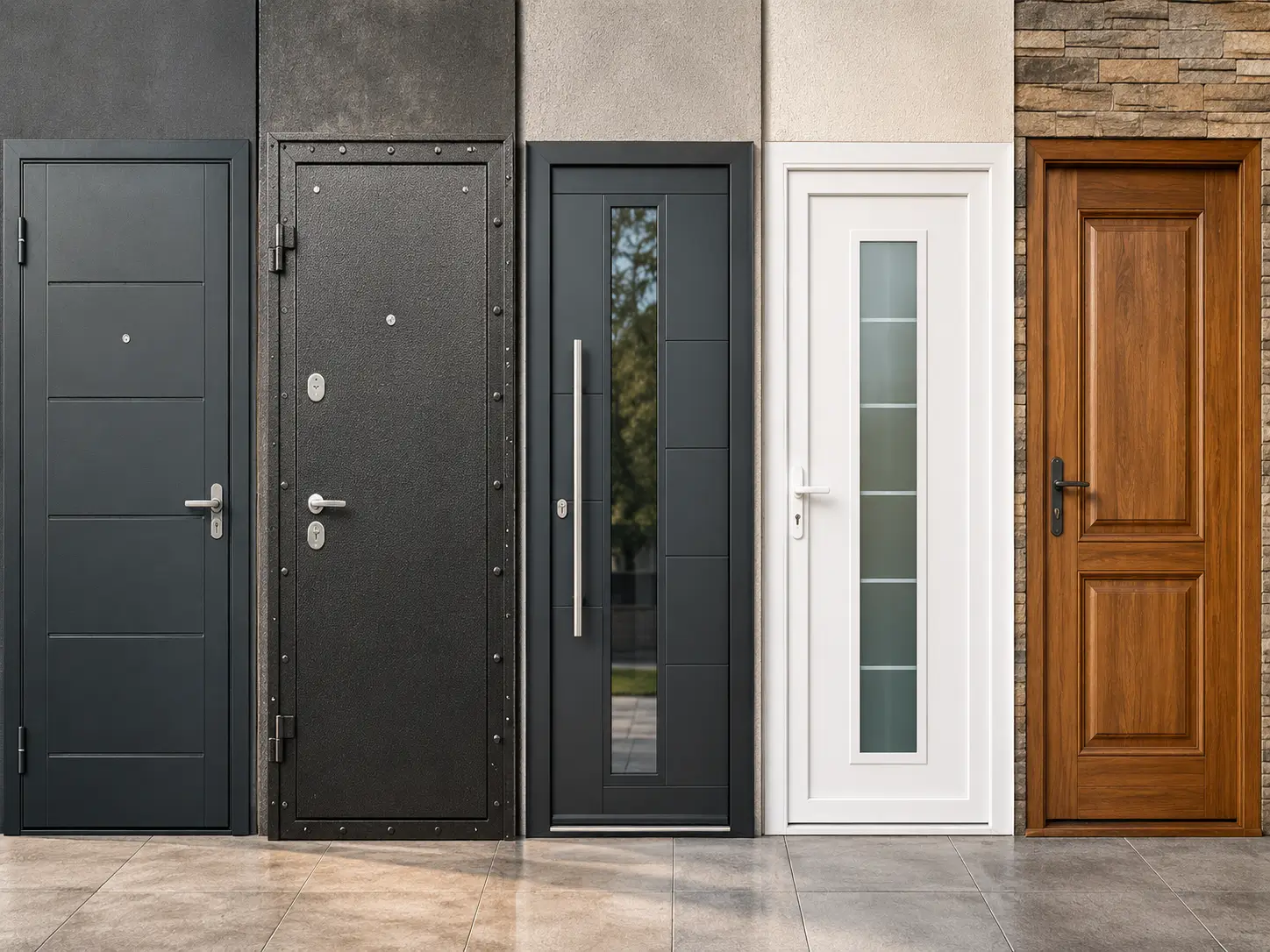tipos de puertas de entrada exteriores según material